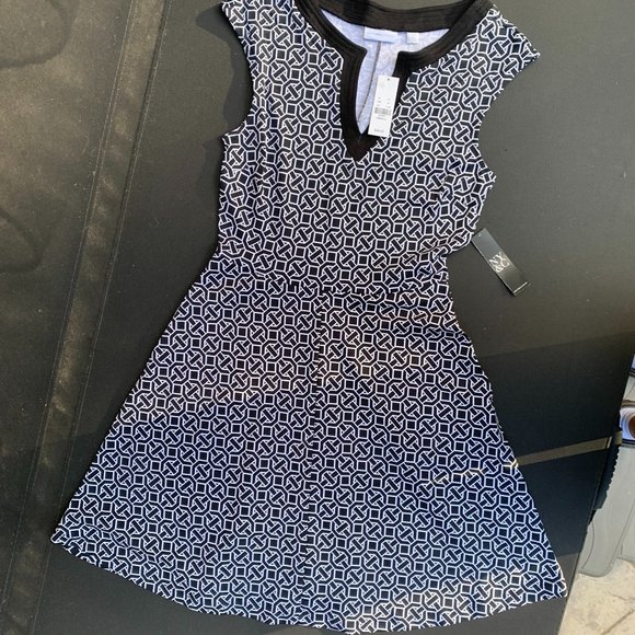 100% Cotton NY&C Black & White Knee Length Dress - XS - Picture 2 of 5